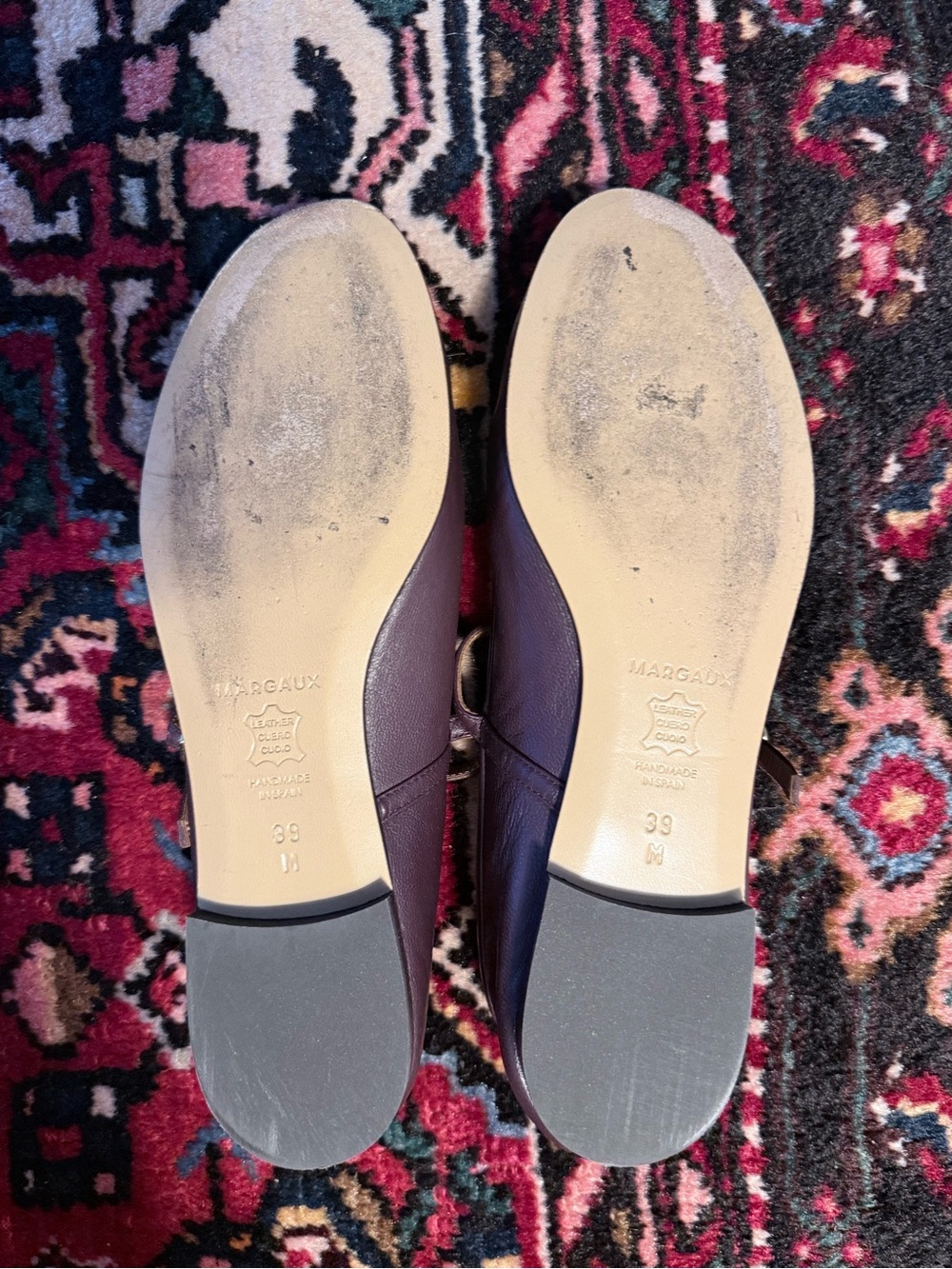 Margaux Demi Jane flats in Burgundy Nappa in size 39M - Picture 5 of 6